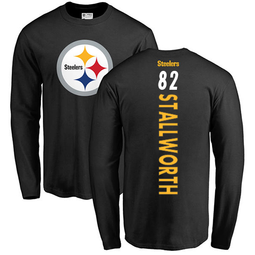 NFL Nike Pittsburgh Steelers #82 John Stallworth Black Backer Long Sleeve T-Shirt