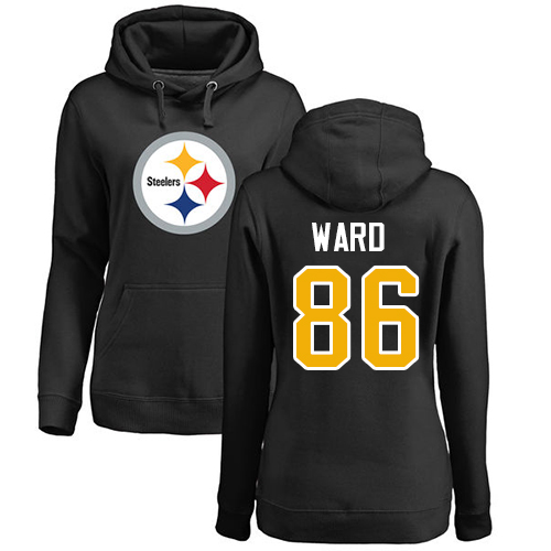 NFL Women's Nike Pittsburgh Steelers #86 Hines Ward Black Name & Number Logo Pullover Hoodie
