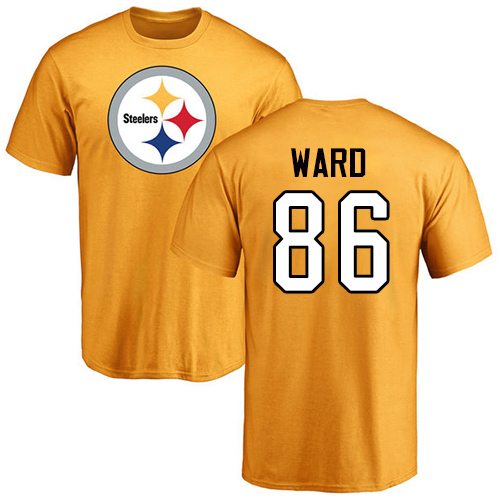 NFL Nike Pittsburgh Steelers #86 Hines Ward Gold Name & Number Logo T-Shirt