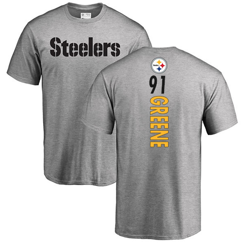 NFL Nike Pittsburgh Steelers #91 Kevin Greene Ash Backer T-Shirt