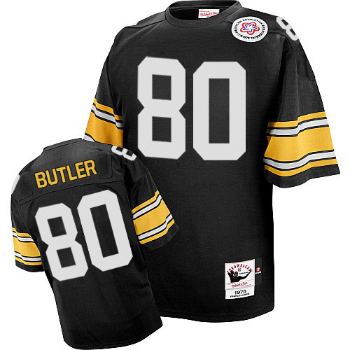 Mitchell And Ness Pittsburgh Steelers #80 Jack Butler Black Team Color Authentic Throwback NFL Jersey