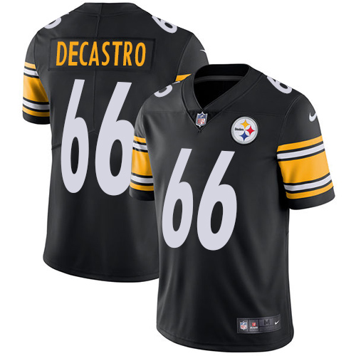 Men's Nike Pittsburgh Steelers #66 David DeCastro Black Team Color Vapor Untouchable Limited Player NFL Jersey