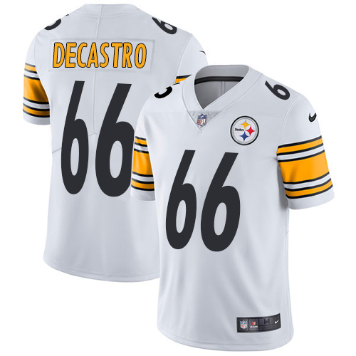 Men's Nike Pittsburgh Steelers #66 David DeCastro White Vapor Untouchable Limited Player NFL Jersey
