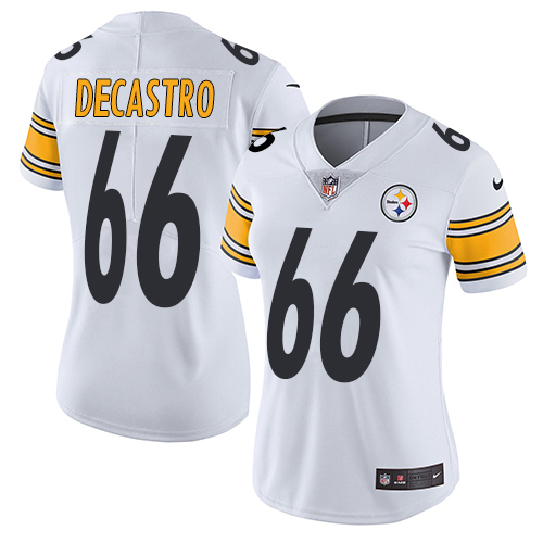 Women's Nike Pittsburgh Steelers #66 David DeCastro White Vapor Untouchable Elite Player NFL Jersey