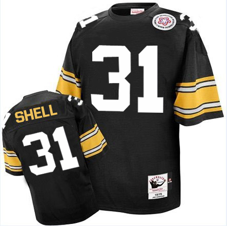 Mitchell And Ness Pittsburgh Steelers #31 Donnie Shell Black Team Color Authentic Throwback NFL Jersey