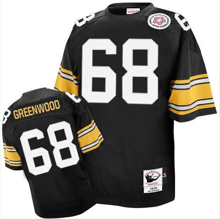 Mitchell And Ness Pittsburgh Steelers #68 L.C. Greenwood Black Team Color Authentic Throwback NFL Jersey