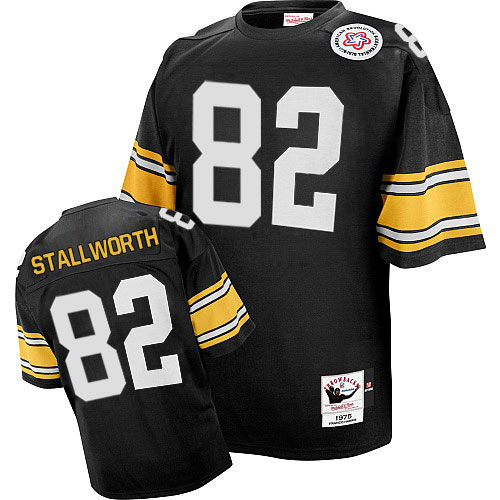 Mitchell And Ness Pittsburgh Steelers #82 John Stallworth Black Team Color Authentic Throwback NFL Jersey