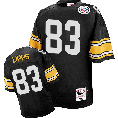 Mitchell And Ness Pittsburgh Steelers #83 Louis Lipps Black Team Color Authentic Throwback NFL Jersey
