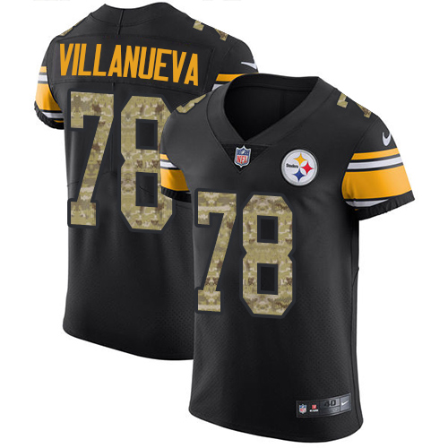 Men's Nike Pittsburgh Steelers #78 Alejandro Villanueva Black/Camo Vapor Untouchable Elite Player NFL Jersey