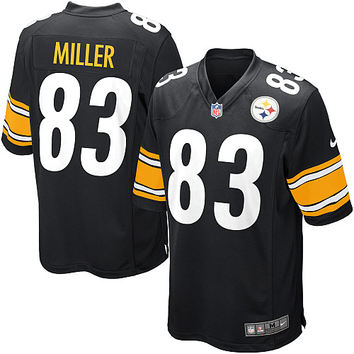 Men's Nike Pittsburgh Steelers #83 Heath Miller Game Black Team Color NFL Jersey