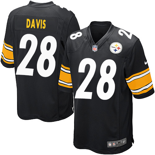 Men's Nike Pittsburgh Steelers #28 Sean Davis Game Black Team Color NFL Jersey