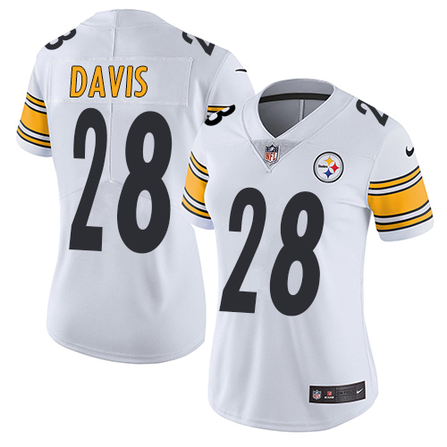 Women's Nike Pittsburgh Steelers #28 Sean Davis White Vapor Untouchable Limited Player NFL Jersey