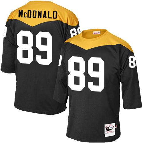 Men's Mitchell and Ness Pittsburgh Steelers #89 Vance McDonald Elite Black 1967 Home Throwback NFL Jersey