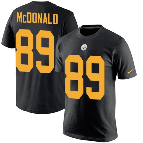 NFL Nike Pittsburgh Steelers #89 Vance McDonald Black Rush Pride Name & Number T-Shirt