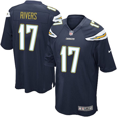 Men's Nike Los Angeles Chargers #17 Philip Rivers Game Navy Blue Team Color NFL Jersey