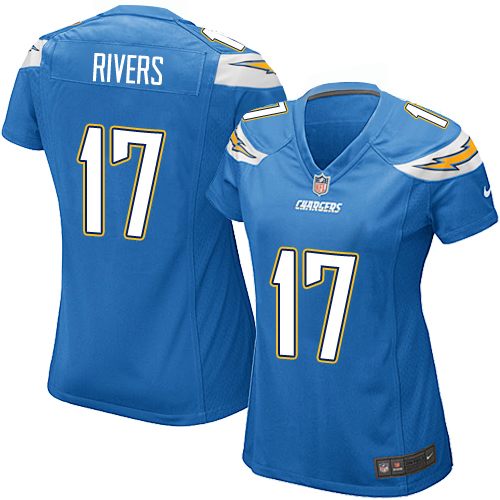 Women's Nike Los Angeles Chargers #17 Philip Rivers Game Electric Blue Alternate NFL Jersey