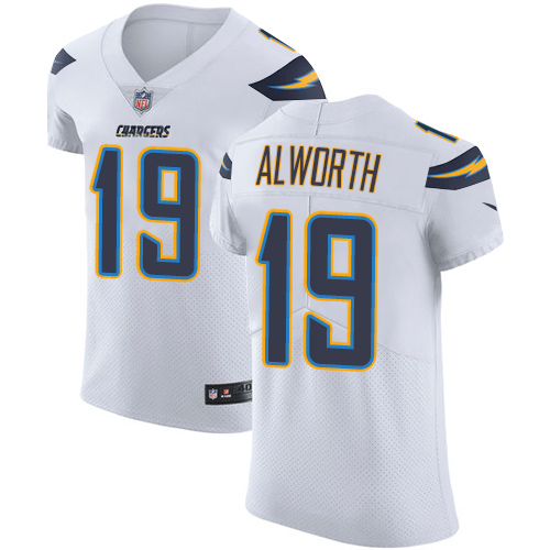 Men's Nike Los Angeles Chargers #19 Lance Alworth Elite White NFL Jersey