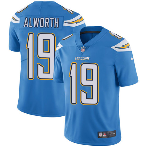 Youth Nike Los Angeles Chargers #19 Lance Alworth Electric Blue Alternate Vapor Untouchable Elite Player NFL Jersey
