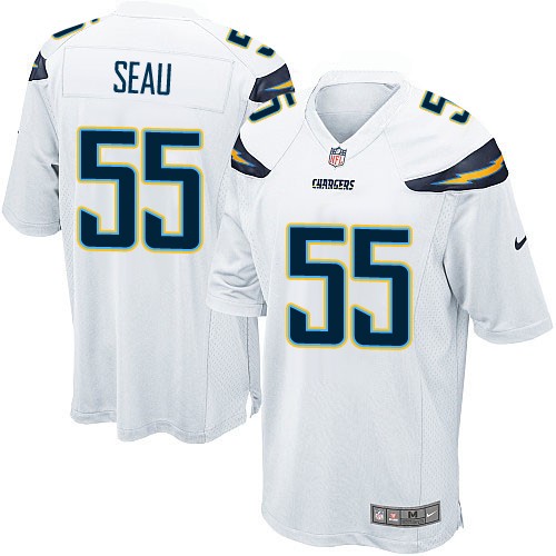 Men's Nike Los Angeles Chargers #55 Junior Seau Game White NFL Jersey