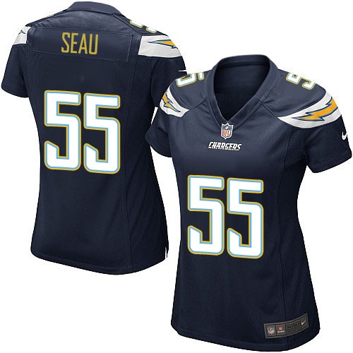 Women's Nike Los Angeles Chargers #55 Junior Seau Game Navy Blue Team Color NFL Jersey