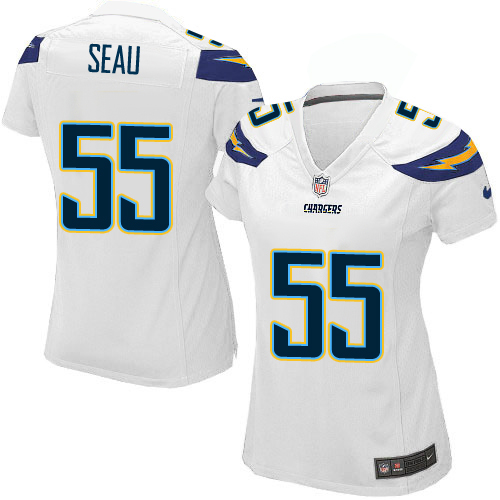 Women's Nike Los Angeles Chargers #55 Junior Seau Game White NFL Jersey