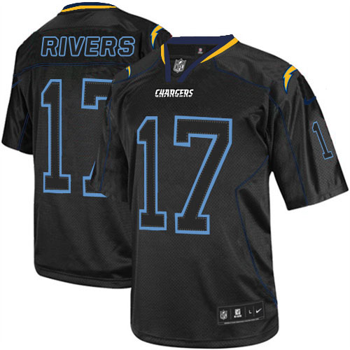 Men's Nike Los Angeles Chargers #17 Philip Rivers Elite Lights Out Black NFL Jersey