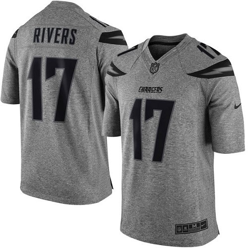 Men's Nike Los Angeles Chargers #17 Philip Rivers Limited Gray Gridiron NFL Jersey
