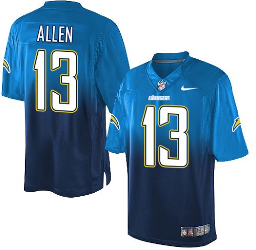 Men's Nike Los Angeles Chargers #13 Keenan Allen Elite Electric Blue/Navy Fadeaway NFL Jersey