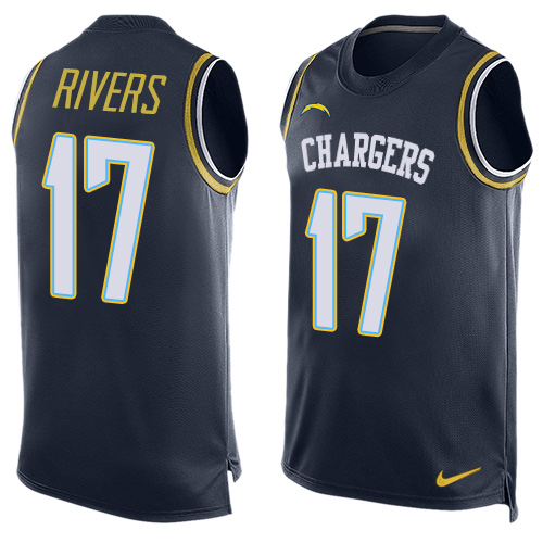 Men's Nike Los Angeles Chargers #17 Philip Rivers Limited Navy Blue Player Name & Number Tank Top NFL Jersey