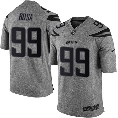 Men's Nike Los Angeles Chargers #99 Joey Bosa Limited Gray Gridiron NFL Jersey