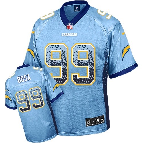 Men's Nike Los Angeles Chargers #99 Joey Bosa Elite Electric Blue Drift Fashion NFL Jersey