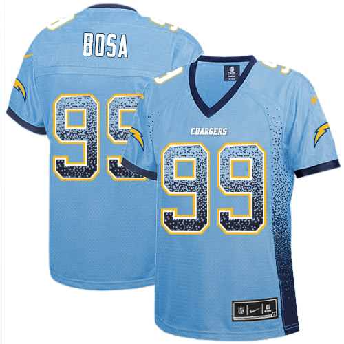 Women's Nike Los Angeles Chargers #99 Joey Bosa Elite Electric Blue Drift Fashion NFL Jersey