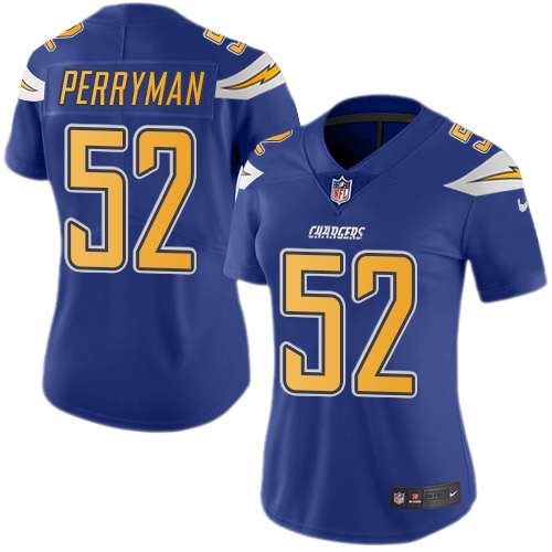 Women's Nike Los Angeles Chargers #52 Denzel Perryman Limited Electric Blue Rush Vapor Untouchable NFL Jersey