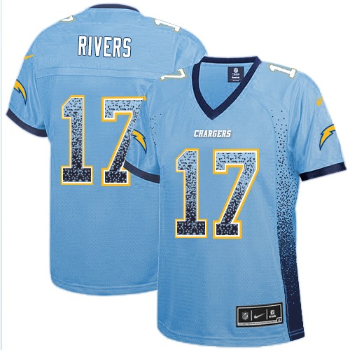Women's Nike Los Angeles Chargers #17 Philip Rivers Elite Electric Blue Drift Fashion NFL Jersey