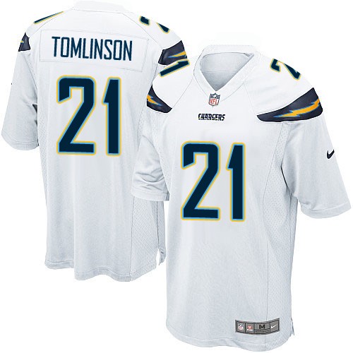 Men's Nike Los Angeles Chargers #21 LaDainian Tomlinson Game White NFL Jersey