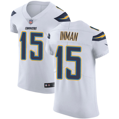 Men's Nike Los Angeles Chargers #15 Dontrelle Inman Elite White NFL Jersey