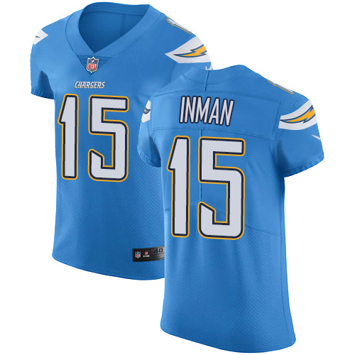Men's Nike Los Angeles Chargers #15 Dontrelle Inman Elite Electric Blue Alternate NFL Jersey
