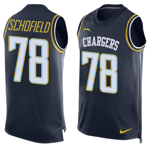 Men's Nike Los Angeles Chargers #78 Michael Schofield Limited Navy Blue Player Name & Number Tank Top NFL Jersey