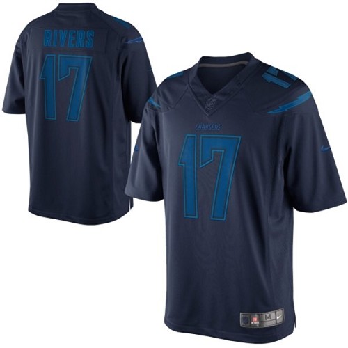 Men's Nike Los Angeles Chargers #17 Philip Rivers Navy Blue Drenched Limited NFL Jersey