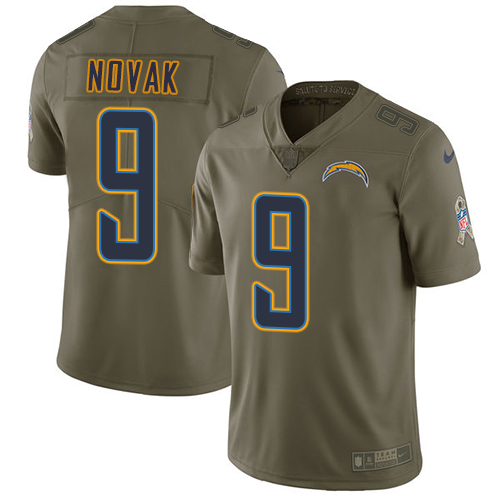 Youth Nike Los Angeles Chargers #9 Nick Novak Limited Olive 2017 Salute to Service NFL Jersey