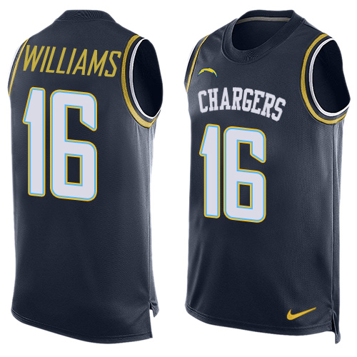 Men's Nike Los Angeles Chargers #16 Tyrell Williams Limited Navy Blue Player Name & Number Tank Top NFL Jersey
