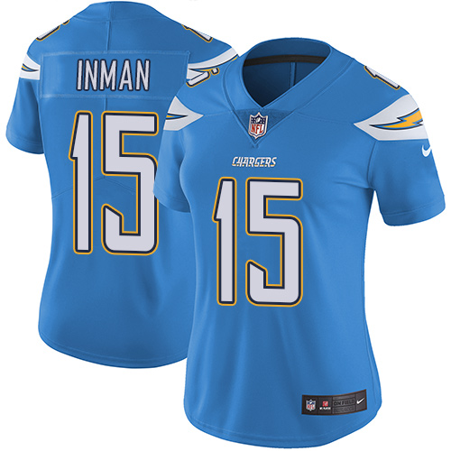 Women's Nike Los Angeles Chargers #15 Dontrelle Inman Electric Blue Alternate Vapor Untouchable Limited Player NFL Jersey