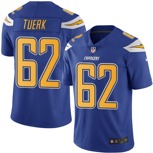 Youth Nike Los Angeles Chargers #62 Max Tuerk Limited Electric Blue Rush Vapor Untouchable NFL Jersey