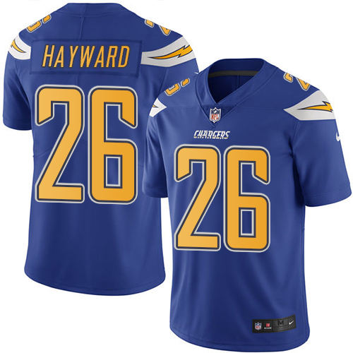 Men's Nike Los Angeles Chargers #26 Casey Hayward Limited Electric Blue Rush Vapor Untouchable NFL Jersey