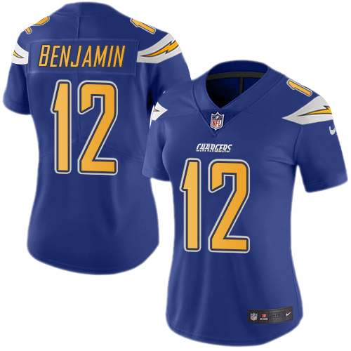Women's Nike Los Angeles Chargers #12 Travis Benjamin Limited Electric Blue Rush Vapor Untouchable NFL Jersey
