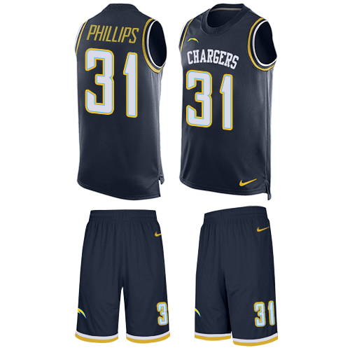 Men's Nike Los Angeles Chargers #31 Adrian Phillips Limited Navy Blue Tank Top Suit NFL Jersey