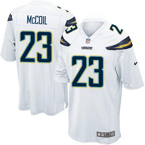 Men's Nike Los Angeles Chargers #23 Dexter McCoil Game White NFL Jersey