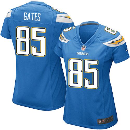 Women's Nike Los Angeles Chargers #85 Antonio Gates Game Electric Blue Alternate NFL Jersey