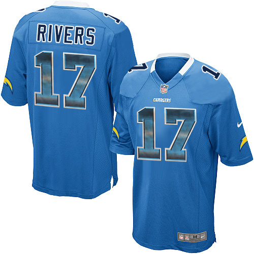 Youth Nike Los Angeles Chargers #17 Philip Rivers Limited Electric Blue Strobe NFL Jersey