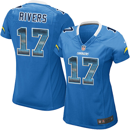 Women's Nike Los Angeles Chargers #17 Philip Rivers Limited Electric Blue Strobe NFL Jersey